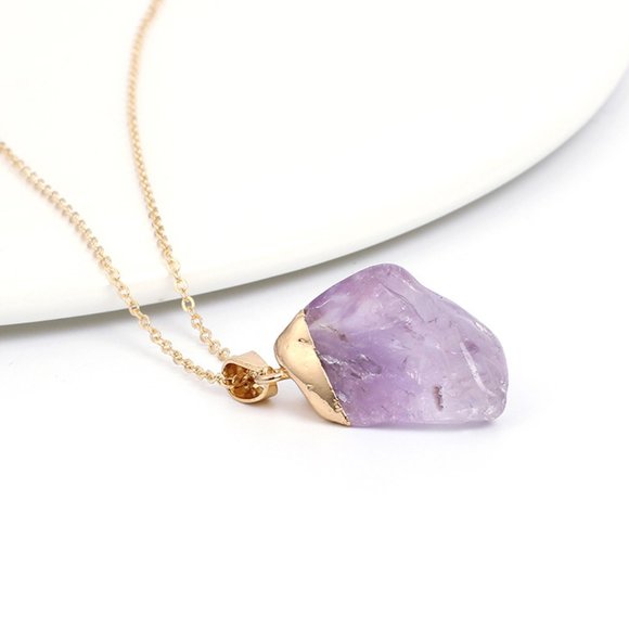 Amethyst Purple Crystal Pendant Necklace - Picture 6 of 12